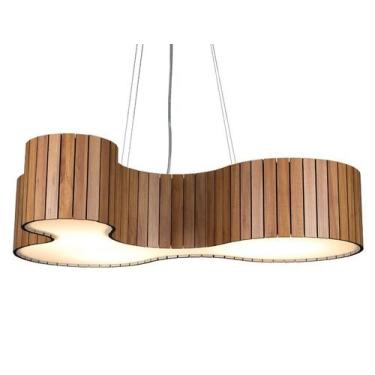 Imagem de Lustre Pendente de Madeira Orgânico Amêndola - My Lamp Store