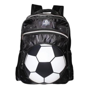 Imagem de Mochila Infantil Bola De Futebol Alto Relevo 3D Costas Escol - Denlex