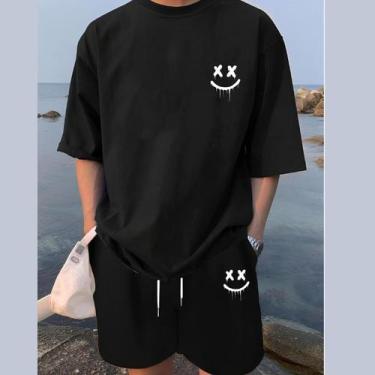 Imagem de Conjunto Camiseta Oversized Masculina + Bermuda Tactel Academia Camisã