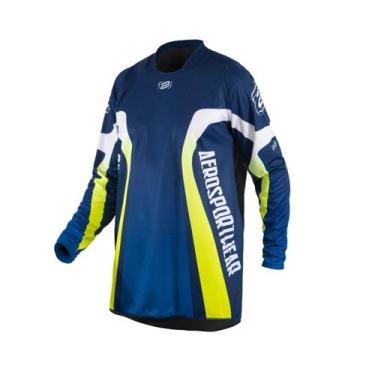 Imagem de Camisa Motocross Cross ASW Image Way Azul Marinho Off Road, Azul marin