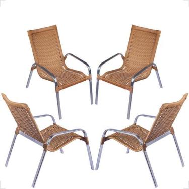 Imagem de Conjunto 4 Cadeiras Alumínio Área Externa Fortaleza Fibra Sintética Ar