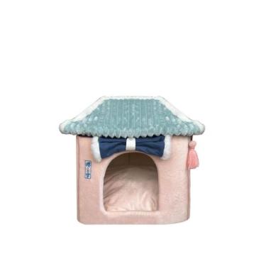 Imagem de Cama Casinha Toca Iglu Rosa para Cachorros Gatos Pequenos 38 x 41 Lava