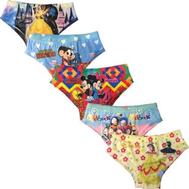 Imagem de Kit 5 Calcinhas Tanga Fristyle Em Microfibra Personagens Menina Infant