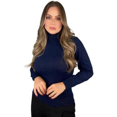 Imagem de Blusa De Frio Cacharrel Feminina Gola Alta Trico Manga Longa - Calu Tr