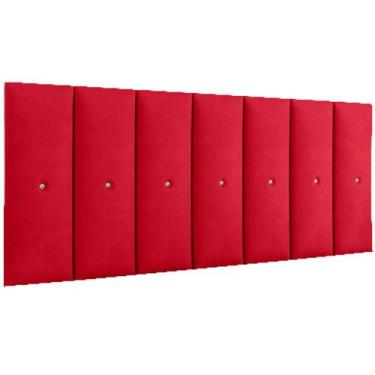 Imagem de Painel Greta Pro 140cm Casal para Quarto Suspenso Vermelho - A Z DECOR