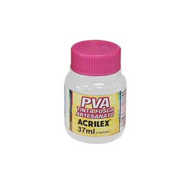 Imagem de Tinta Pva Fosca Acrilex 37ml para Artesanato Cores Diversas, Branco