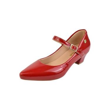 Imagem de Scarpin Boneca Confort Bico Fino Salto Alto Ref:36.003 - Donna Santa, 