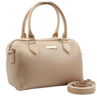 Imagem de Bolsa feminina baú espaçosa com foro - SEM MARCA, Bege