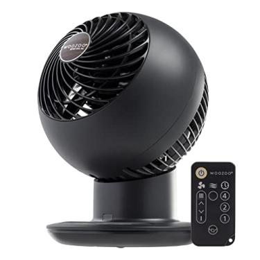 Imagem de IRIS USA WOOZOO Ventilador circulador de ar com controle remoto, oscilação, 5 velocidades, distância máxima de ar de 25 m, inclinação ajustável de 90°, motor silencioso de 30 db, ventilador pequeno