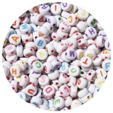 Imagem de Aprox 300pç Miçanga De Letras Alfabeto Branca e Colorida 38g - Man Avi