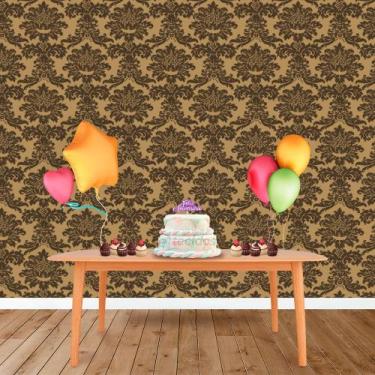 Imagem de Painel Retangular em Jacquard Preto e Dourado Medalhão - Jacquard Trad