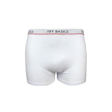 Imagem de Cueca Boxer Infantil Box Algodão Cotton Conforto - Try Basics, M, Bran