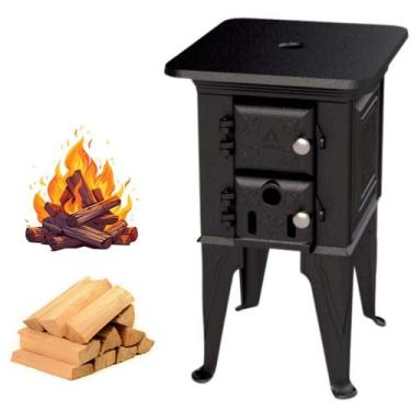 Imagem de Estufa Fogão À Lenha Ferro Fundido Campeiro Colonial Antigo - FAIRES