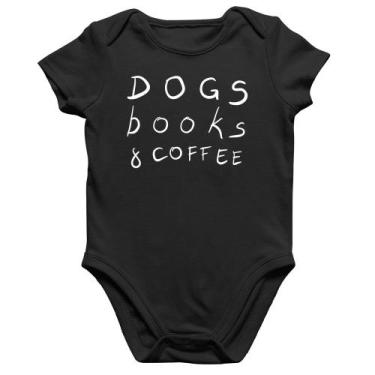 Imagem de Body Bebê Algodão Dogs Books and Coffee - Foca na Moda, Preto, M