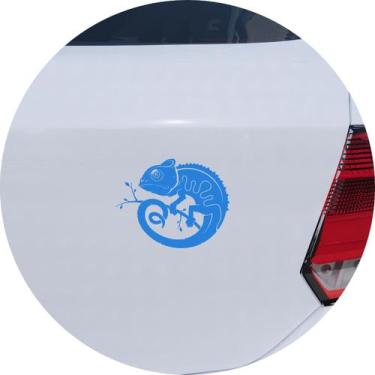 Imagem de Adesivo de Carro Camaleão no Galho - Cor Azul Claro - Melhor Adesivo, 