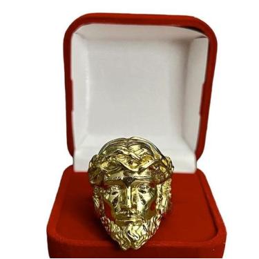 Imagem de Anel jesus cristo cravejado - banhado a ouro 18k - ToJoia18k, 60cm, 70