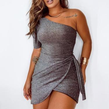 Imagem de Vestido Luxo Lurex Decote Alcinha - Mclube, Preto, M
