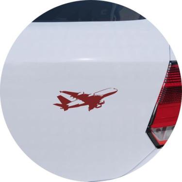 Imagem de Adesivo de Carro Avião Airbus decolando - Cor Vinho - Melhor Adesivo, 