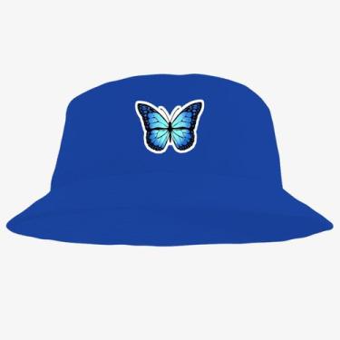 Imagem de Chapéu Bucket Hat Estampado Borboleta - MP Moda Masculina, Único, Azul