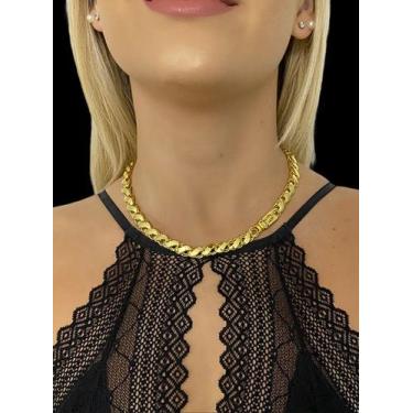 Imagem de Cordão friso s 8mm feminino - banhado a ouro 18k - ToJoia18k