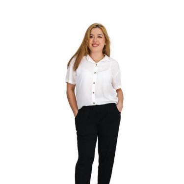 Imagem de Camisa Feminina Manga Curta Básica Branca - ADKS, P