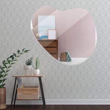 Imagem de Espelho Orgânico Irregular Abstrato Coração Lapidado Médio/Grande Deco