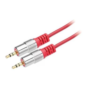 Imagem de Cabo de Audio P2 x P2 St Gold Fitz 1,8 Metros Vermelho - Tebera