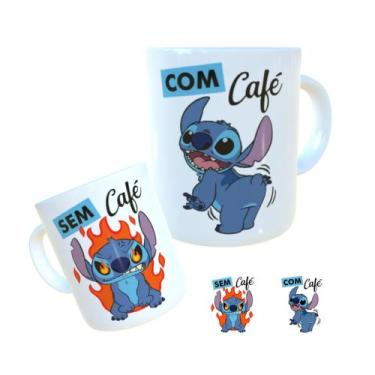 Imagem de Caneca Personalizada Stitch Nervoso Com Café Sem Café - Ng Decor Canec