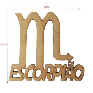 Imagem de Pacote 5 Aplique Signo Escorpião 7x6,5 Mdf Madeira - ATACADÃO DO ARTES