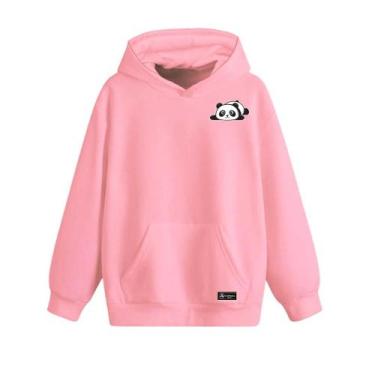 Imagem de Blusão Moletom Canguru Panda Infantil Personalizado com Capuz e Bolso 
