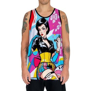 Imagem de Camiseta Regata Tshirt Pin Up Mu.lher Morena Pop Art Moda 1 - Enjoy Sh