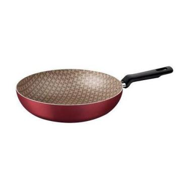 Imagem de Frigideira Funda em Alumínio Vermelha 24 cm Tramontina, Vermelho, 24cm