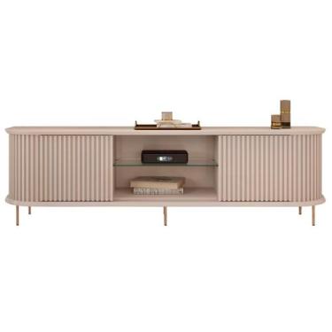 Imagem de Rack Para Sala Bancada de TV 75 Pol 218cm Ripado World D04 Off White -