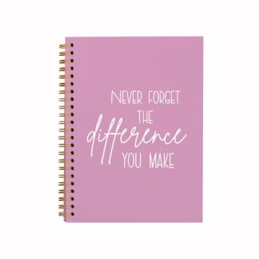 Imagem de QUICQOD Never Forget The Difference You Make Notebook, Inspiratioanl Caderno para Trabalho, Escritório, Escola, Estudante, Professor, Colega, Espiral, Capa Dura Positiva, 14 x 20 cm (rosa)