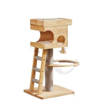 Imagem de Casa de parede de madeira com arranhador para gatos grandes, auxiliares de escalada e treinamento, brinquedo de vila, produtos para animais de estimação, acessórios para casa(B)