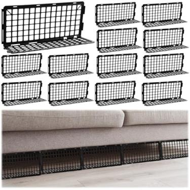 Imagem de Treela 12 peças bloqueador de sofá para cama brinquedos de plástico sob móveis protetor de lacuna sob móveis bloqueador de móveis com laços de zíper, evita que animais de estimação fiquem embaixo do