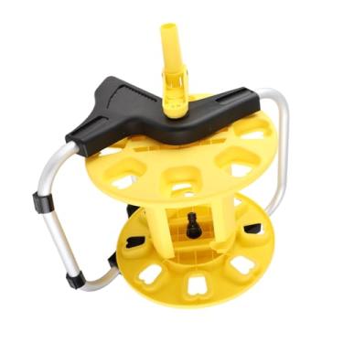 Imagem de CARRINHO DE MANGUEIRA DE ÁGUA DE ALUMÍNIO AMARELO COMPORTA 30M DE TUBO DE ÁGUA CARRINHO DE MANGUEIRA DE JARDIM