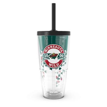Imagem de Tervis NHL Minnesota Wild - Copo de viagem com isolamento térmico de parede dupla Shatter Made in USA mantém as bebidas frias e quentes, 680 g com tampa de palha, clássico
