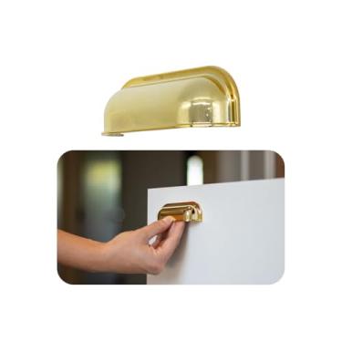 Imagem de 7 Peças Puxador Concha Quadrado Para Gaveta Armário Móveis 64mm (Dourado Brilho)