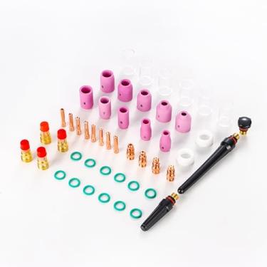 Imagem de Kit de acessórios de soldagem TIG, 49 peças, bocais sortidos, copos, pinças e anéis de vedação