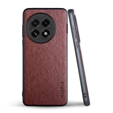 Imagem de AIORIA Capa para Oneplus 13 5G, capa de couro PU premium com tela de 6,8 polegadas, design retrô de negócios, capa protetora completa para oneplus 13 5G (café)