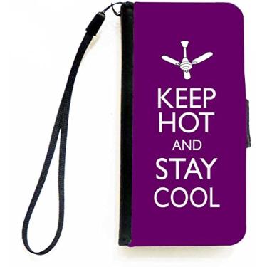 Imagem de Rikki Knight Keep Hot and Stay Cool Capa carteira flip cor roxa com aba magnética para Apple iPhone 5c
