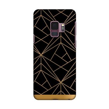 Imagem de Amzer Capa de encaixe rígido slim fit capa traseira com cabo USB tipo C e película de kit de limpeza de tela para Samsung Galaxy S9 - Golden Elegance 2 HD Color, capa traseira ultra leve