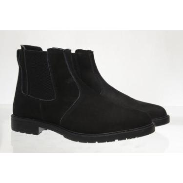 Imagem de Bota Botina Masculina em Couro Preto - Rizzicomercio, 41, Preto