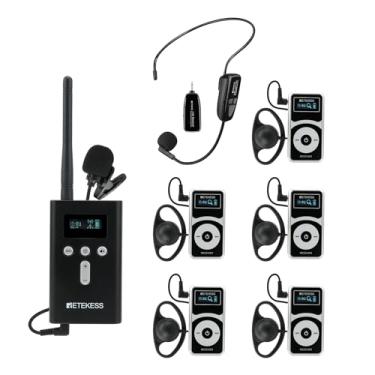 Imagem de Retekess T130P (3ª geração T130) Sistema de guia turístico de fábrica, redução de ruído atualizada, microfone sem fio, sistema de audição assistiva, equipamento de tradução de 160 m para igreja