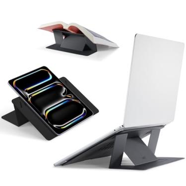 Imagem de Suporte de laptop invisível para mesa MOFT Sem adesivo, com elevação de ângulo duplo, dobrável e portátil, para tablets acima de 13” e laptops acima de 15”, preto intenso (versão não adesiva)