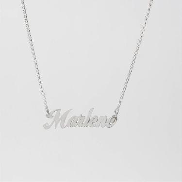 Imagem de Corrente com Nome em Prata 925 Portuguesa 2mm 45cm  Personalize o Seu 