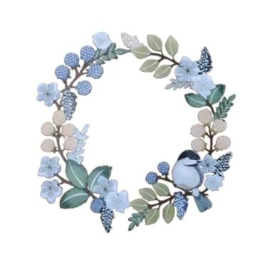 Imagem de UGPLM Guirlanda de pássaro, galinha de flores grinaldas, natal, decoração de fazenda, grinaldas de metal de aço inoxidável artesanal, D