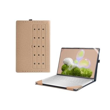 Imagem de Capa de laptop para Dell XPS 13 9350 9345 9340 9315 XPS 13 Plus 9320 All-Inclusive 34.0 cm 2 em 1 capa de bolso interno de couro PU (dourada)