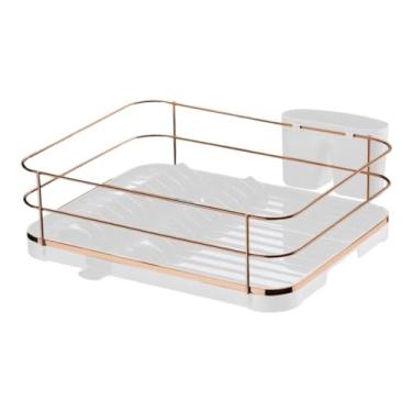 Imagem de Escorredor De Pratos Com Porta-Talheres RemovíVel Para A Cozinha(Branco Cromado)